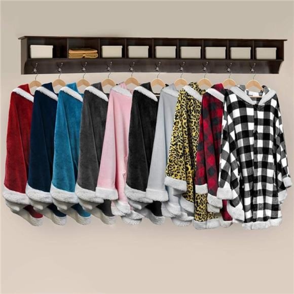 Angel Wrap Hooded Blanket,Wearable Blanket Women,Cozy PonchoWrap Throw for Adult - Picture 6 of 7